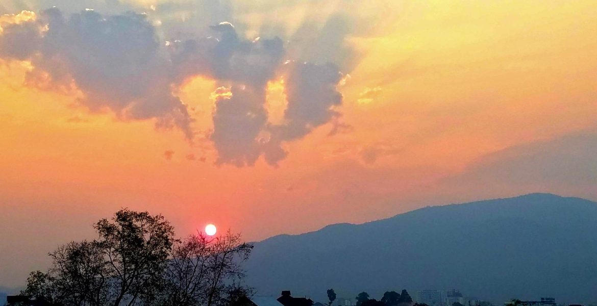Beautiful sunset view from hotel I crashed