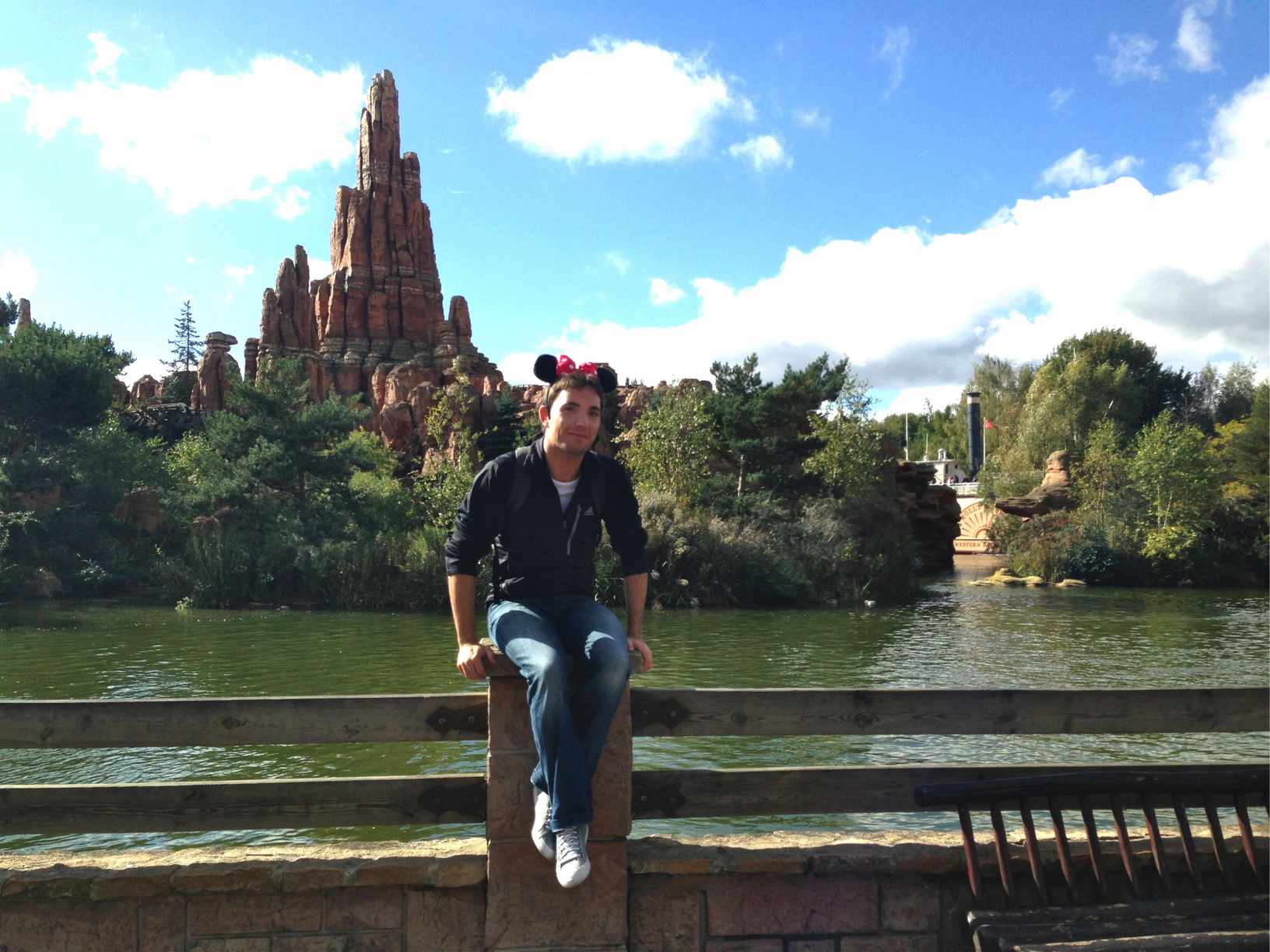 Jo at Disneland wearing Minnie Mouse ears